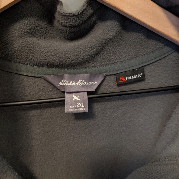 👣Eddie Bauer Grey 1/4 Zip Fleece Pullover - Picture 4 of 4